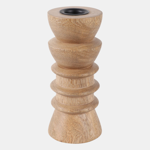 sagebrook home 6x3" Wood Totem Taper Holder Natural Wishlist Create New