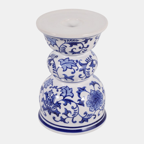 Sagebrook Home 6x4" Chinoiserie Taper & Pillar Holder Blue/white Wishlist Create New
