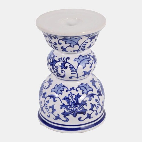 Sagebrook Home 6x4" Chinoiserie Taper & Pillar Holder Blue/white Wishlist Create New