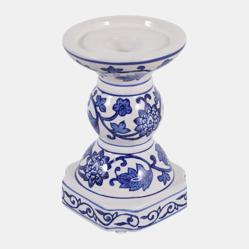 Sagebrook Home 6x4" Chinoiserie Taper & Pillar Holder Blue/white Wishlist Create New