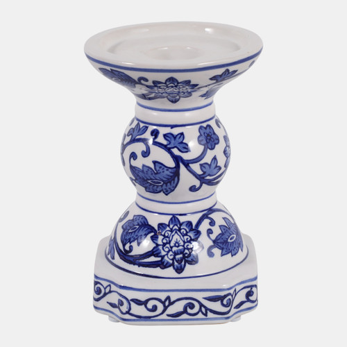 Sagebrook Home 6x4" Chinoiserie Taper & Pillar Holder Blue/white Wishlist Create New