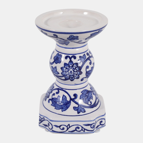sagebrook home 6x4" Chinoiserie Taper & Pillar Holder Blue/white Wishlist Create New