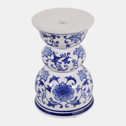 sagebrook home 6x4" Chinoiserie Taper & Pillar Holder Blue/white Wishlist Create New
