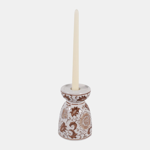 Sagebrook Home 6x4" Chinoiserie Taper & Pillar Holder Brown/wht Wishlist Create New