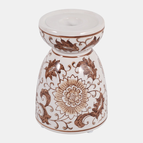 sagebrook home 6x4" Chinoiserie Taper & Pillar Holder Brown/wht Wishlist Create New