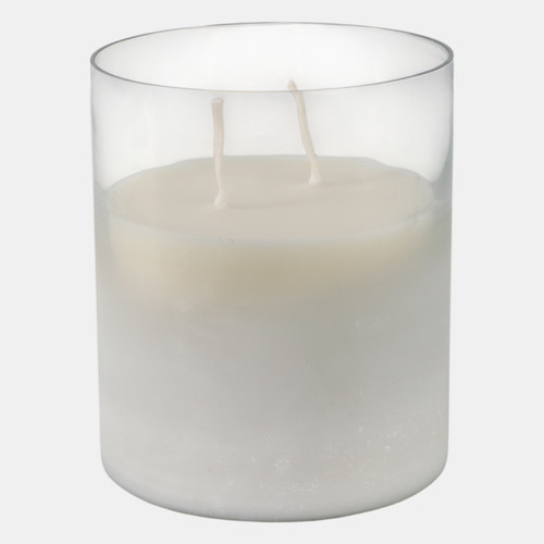 Sagebrook Home 6x5" 34 Oz Jasmine Frosted Glass Candle Clear Wishlist Create New
