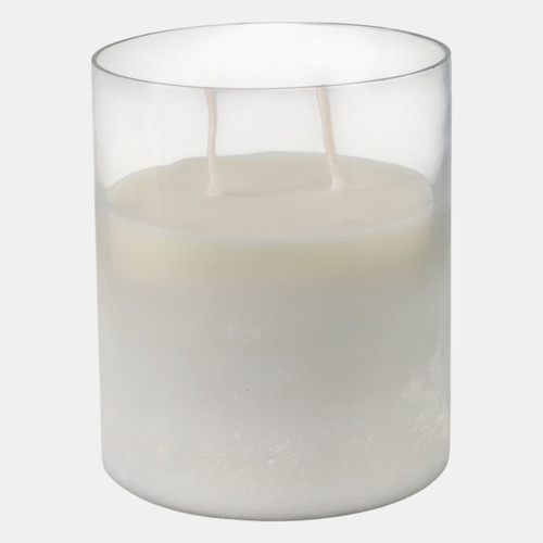 sagebrook home 6x5" 34 Oz Jasmine Frosted Glass Candle Clear Wishlist Create New