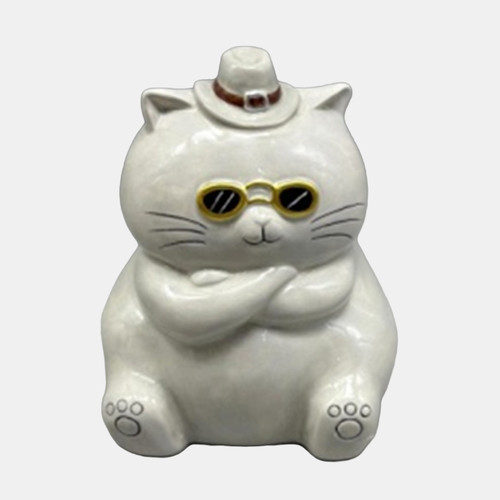 sagebrook home 6x5" Cool Cat With Glasses Gray Wishlist Create New