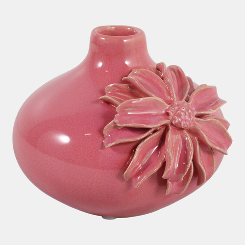 Sagebrook Home 6x5" Dahlia Applique Short Bud Vase Dusty Rose Wishlist Create New