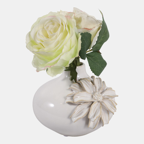 Sagebrook Home 6x5" Dahlia Applique Short Bud Vase Ivory Wishlist Create New