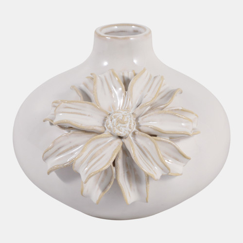 sagebrook home 6x5" Dahlia Applique Short Bud Vase Ivory Wishlist Create New