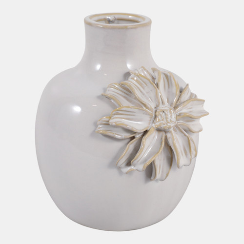 Sagebrook Home 6x5" Dahlia Applique Tall Bud Vase Ivory Wishlist Create New