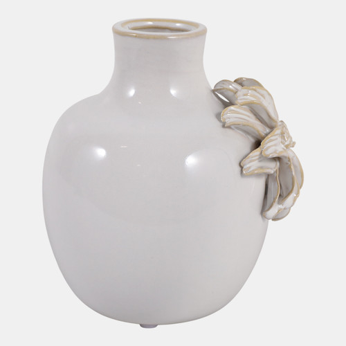 Sagebrook Home 6x5" Dahlia Applique Tall Bud Vase Ivory Wishlist Create New