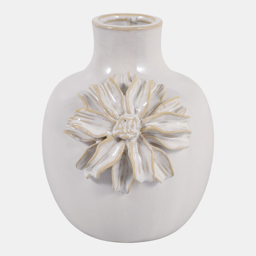 sagebrook home 6x5" Dahlia Applique Tall Bud Vase Ivory Wishlist Create New