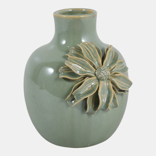 Sagebrook Home 6x5" Dahlia Applique Tall Bud Vase Sage Green Wishlist Create New