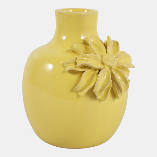 Sagebrook Home 6x5" Dahlia Applique Tall Bud Vase Yellow Wishlist Create New