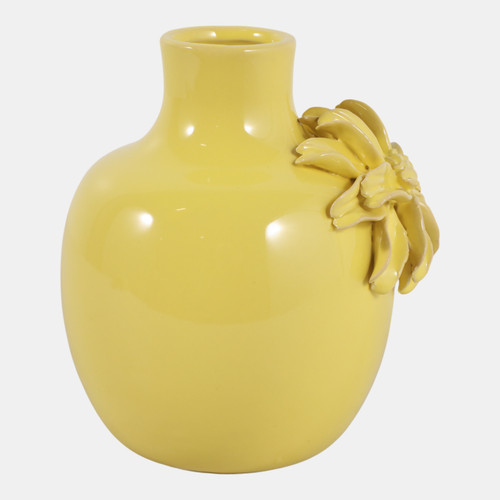 Sagebrook Home 6x5" Dahlia Applique Tall Bud Vase Yellow Wishlist Create New