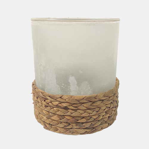 sagebrook home 6x5" Woven Base Hurricane Natural/clear Wishlist Create New