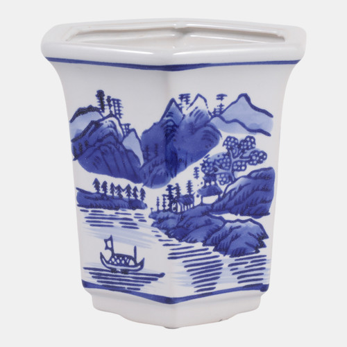 Sagebrook Home 6x6" Chinoiserie Planter Blue/white Wishlist Create New