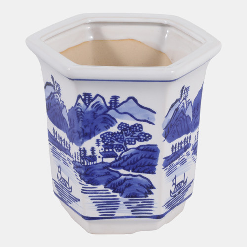 Sagebrook Home 6x6" Chinoiserie Planter Blue/white Wishlist Create New