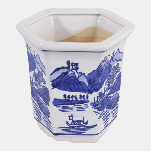 sagebrook home 6x6" Chinoiserie Planter Blue/white Wishlist Create New