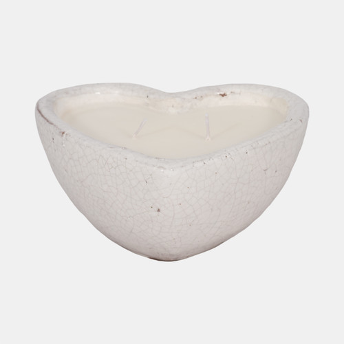 sagebrook home 7" 11 Oz Sandalwood Heart Candle White Wishlist Create New