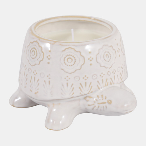 Sagebrook Home 7" 12 Oz Lavender Turtle Candle White Wishlist Create New
