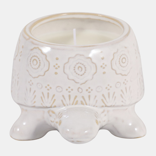 Sagebrook Home 7" 12 Oz Lavender Turtle Candle White Wishlist Create New