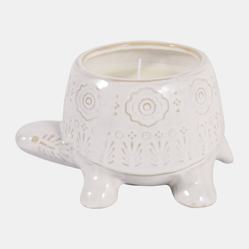 Sagebrook Home 7" 12 Oz Lavender Turtle Candle White Wishlist Create New