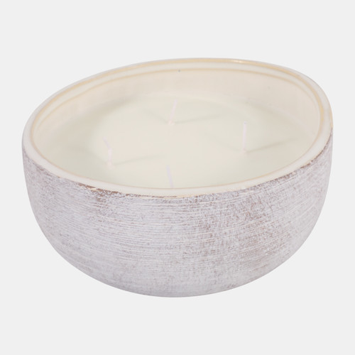 Sagebrook Home 7" 32 Oz Magnolia & Lily Textured Candle White Wishlist Create New