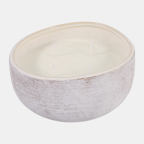 Sagebrook Home 7" 32 Oz Magnolia & Lily Textured Candle White Wishlist Create New