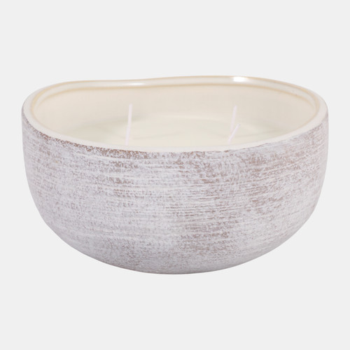 Sagebrook Home 7" 32 Oz Magnolia & Lily Textured Candle White Wishlist Create New