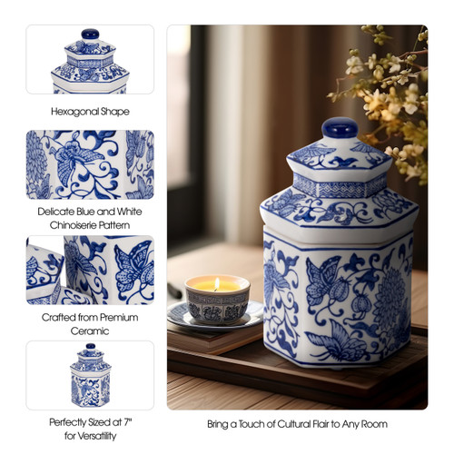 Sagebrook Home 7" 6oz Sandalwood Myrrh Chinoiserie Cndle Blu/wht Wishlist Create New