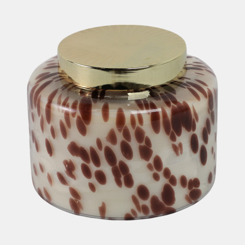 Sagebrook Home 7" 71 Oz Cinnamon Speckle Lidded Candle Brown/gol Wishlist Create New