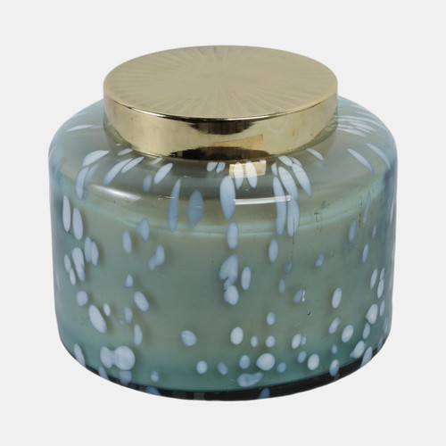sagebrook home 7" 71 Oz Jasmine Speckle Lidded Candle Blue/gold Wishlist Create New