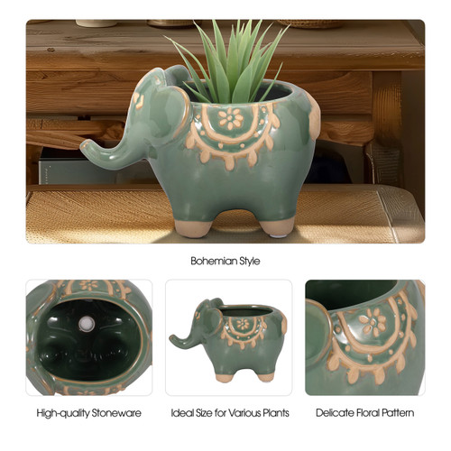 Sagebrook Home 7" Elephant Planter Green Wishlist Create New