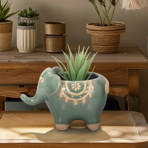 Sagebrook Home 7" Elephant Planter Green Wishlist Create New