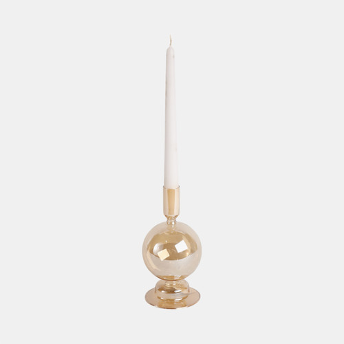 Sagebrook Home 7" Glass Bubble Taper Candle Holder Gold Luster Wishlist Create New