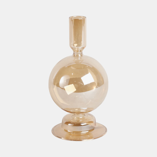 sagebrook home 7" Glass Bubble Taper Candle Holder Gold Luster Wishlist Create New
