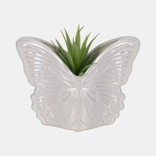 Sagebrook Home 7" Iridescent Butterfly Planter Ivory Wishlist Create New