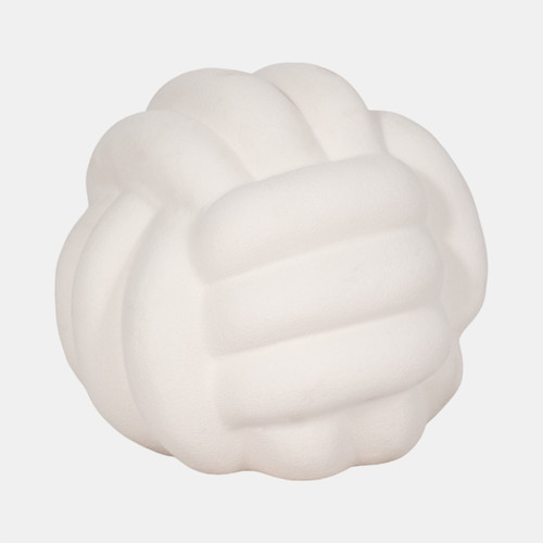 Sagebrook Home 7" Knot Orb Rough Texture White Wishlist Create New
