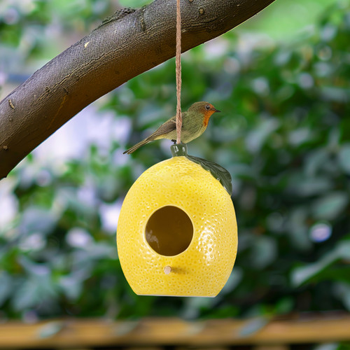Sagebrook Home 7" Lemon Bird House/feeder Yellow/green Wishlist Create New