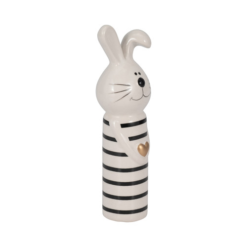 Sagebrook Home 7" Lines Bunny With Gold Heart White/black Wishlist Create New