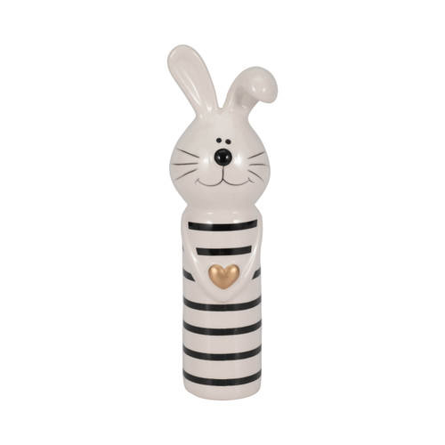 sagebrook home 7" Lines Bunny With Gold Heart White/black Wishlist Create New