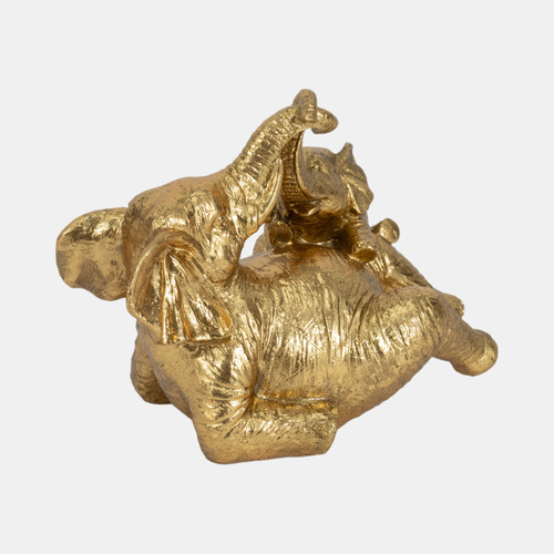 Sagebrook Home 7" Playful Elephants Gold Wishlist Create New