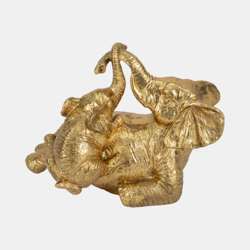 Sagebrook Home 7" Playful Elephants Gold Wishlist Create New