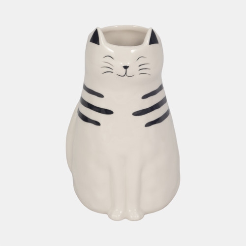 sagebrook home 7" Sitting Pretty Kitty With Vase Opening White/b Wishlist Create New