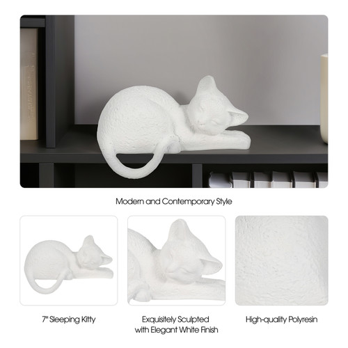 Sagebrook Home 7" Sleeping Kitty White Wishlist Create New