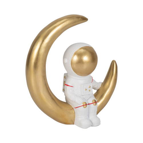 Sagebrook Home 7" Space Man On Crescent Moon White/gold Wishlist Create New