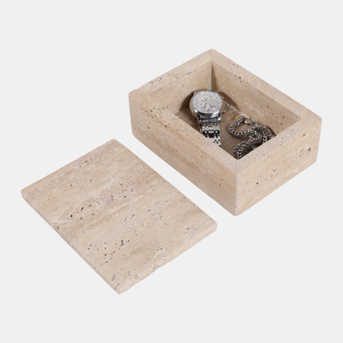 Sagebrook Home 7" Travertine Box Tan Wishlist Create New